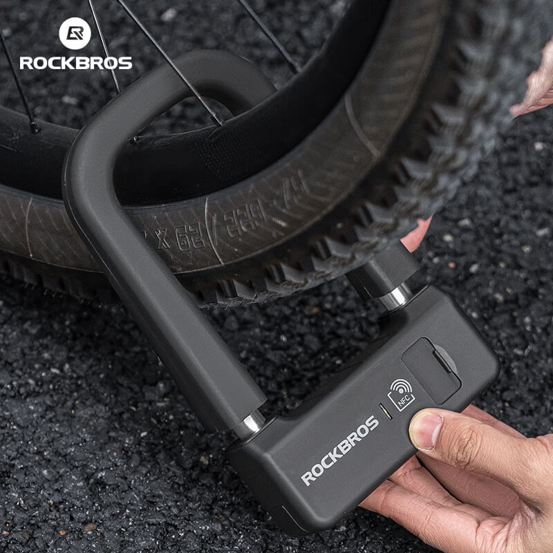 قفل ROCKBROS الذكي على شكل U | افتح ببصمتك واحمِ أغراضك بذكاء
